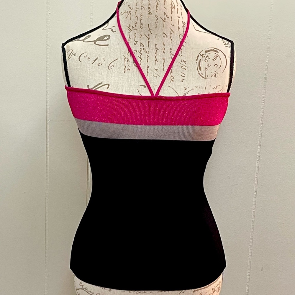 LALTRAMODA colorblock Y2K halter top